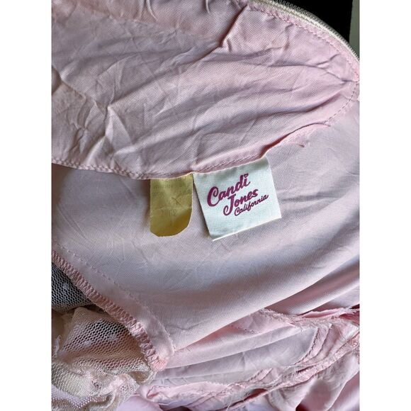 Vintage 1970's Candi Jones California Women's Cut Pink Prairie Maxi Dress Size S - Picture 8 of 8